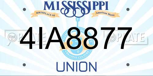 4IA8877 Mississippi License Plate