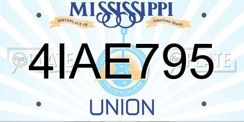 4IAE795 Mississippi License Plate