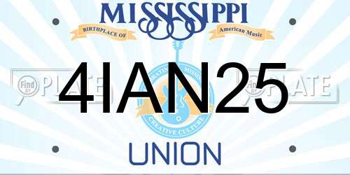 4IAN25 Mississippi License Plate