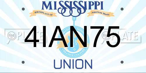 4IAN75 Mississippi License Plate