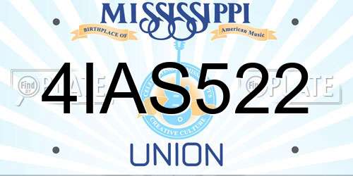 4IAS522 Mississippi License Plate