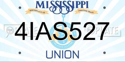 4IAS527 Mississippi License Plate