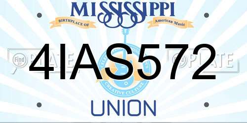 4IAS572 Mississippi License Plate