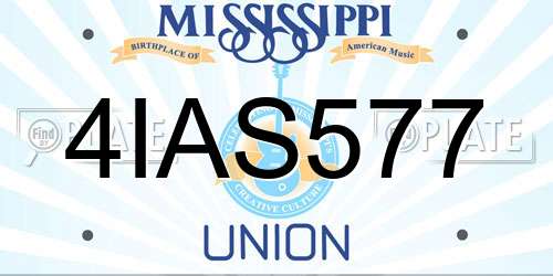 4IAS577 Mississippi License Plate