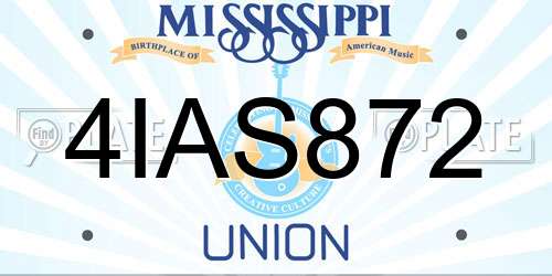 4IAS872 Mississippi License Plate