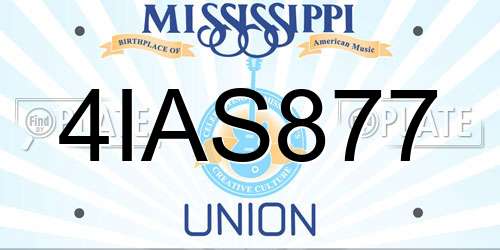 4IAS877 Mississippi License Plate