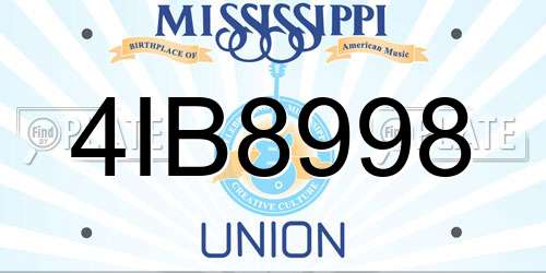 4IB8998 Mississippi License Plate