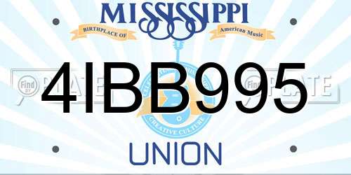 4IBB995 Mississippi License Plate