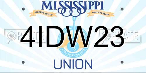 4IDW23 Mississippi License Plate