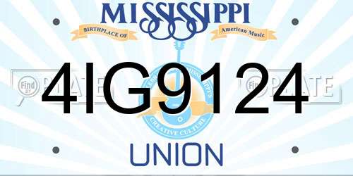 4IG9124 Mississippi License Plate