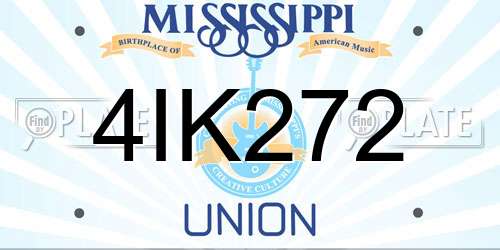 4IK272 Mississippi License Plate