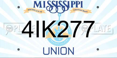 4IK277 Mississippi License Plate