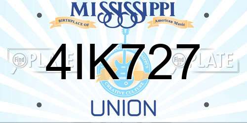 4IK727 Mississippi License Plate