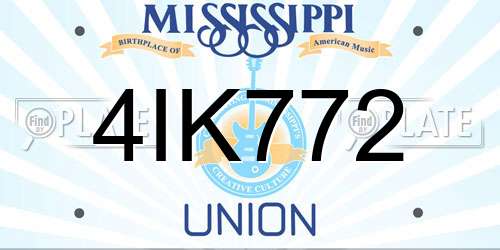 4IK772 Mississippi License Plate
