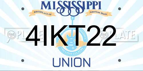 4IKT22 Mississippi License Plate
