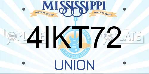 4IKT72 Mississippi License Plate