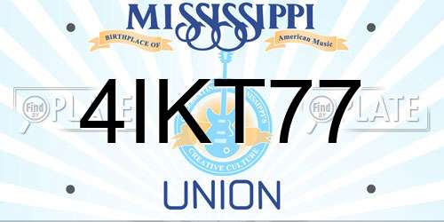 4IKT77 Mississippi License Plate