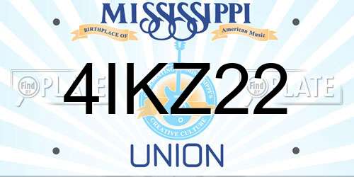 4IKZ22 Mississippi License Plate