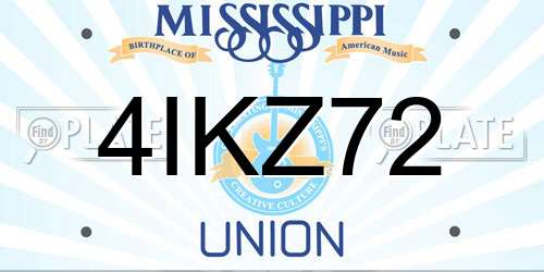4IKZ72 Mississippi License Plate