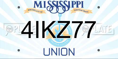 4IKZ77 Mississippi License Plate