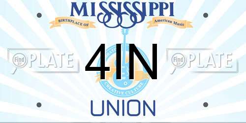 4IN Mississippi License Plate