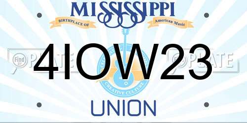 4IOW23 Mississippi License Plate
