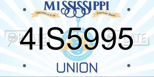 4IS5995 Mississippi License Plate