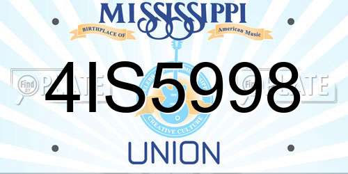4IS5998 Mississippi License Plate
