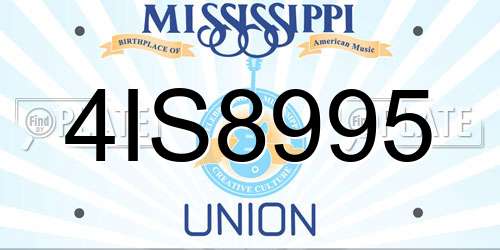 4IS8995 Mississippi License Plate