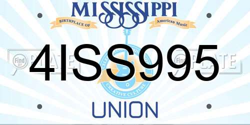 4ISS995 Mississippi License Plate