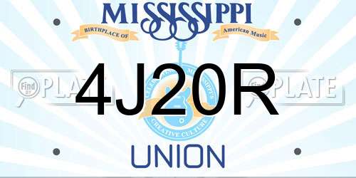 4J20R Mississippi License Plate