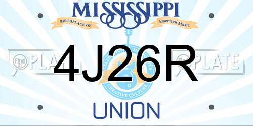 4J26R Mississippi License Plate