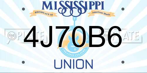 4J70B6 Mississippi License Plate