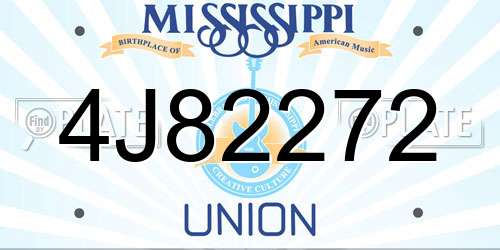 4J82272 Mississippi License Plate