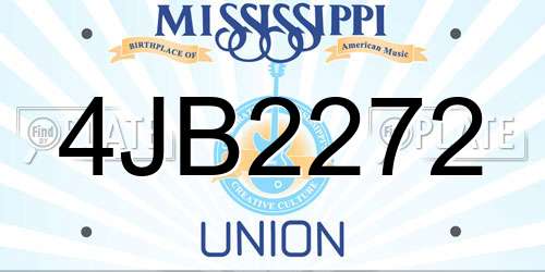 4JB2272 Mississippi License Plate