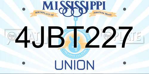 4JBT227 Mississippi License Plate