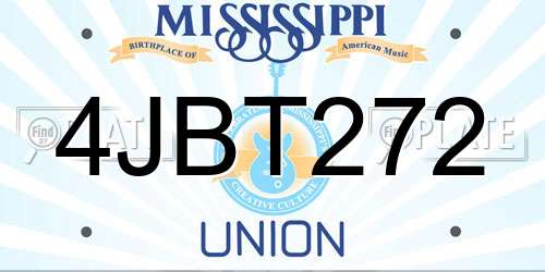 4JBT272 Mississippi License Plate