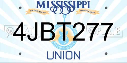 4JBT277 Mississippi License Plate
