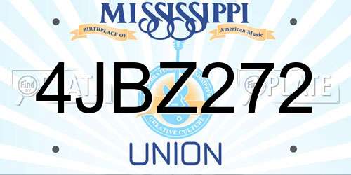 4JBZ272 Mississippi License Plate