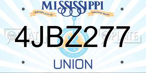 4JBZ277 Mississippi License Plate