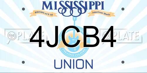 4JCB4 Mississippi License Plate