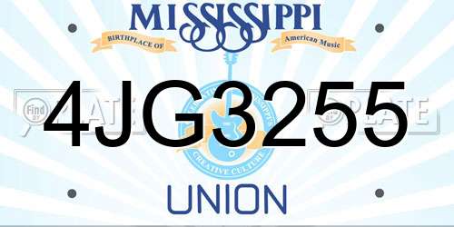 4JG3255 Mississippi License Plate