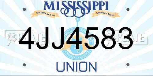 4JJ4583 Mississippi License Plate