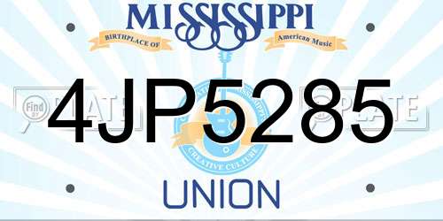 4JP5285 Mississippi License Plate