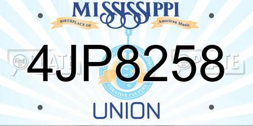 4JP8258 Mississippi License Plate