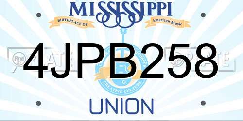 4JPB258 Mississippi License Plate