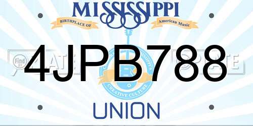 4JPB788 Mississippi License Plate