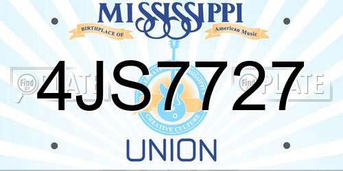 4JS7727 Mississippi License Plate