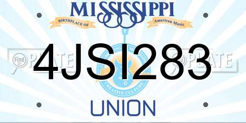 4JSI283 Mississippi License Plate