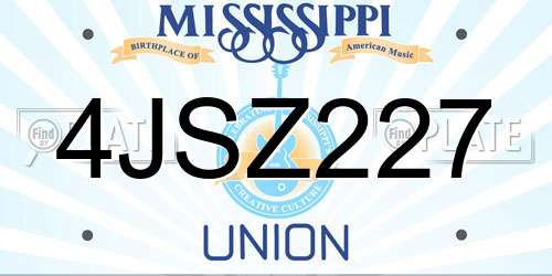 4JSZ227 Mississippi License Plate